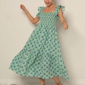 STUNNING marked down from $220 brand new  Floral Blue Maxi Dress